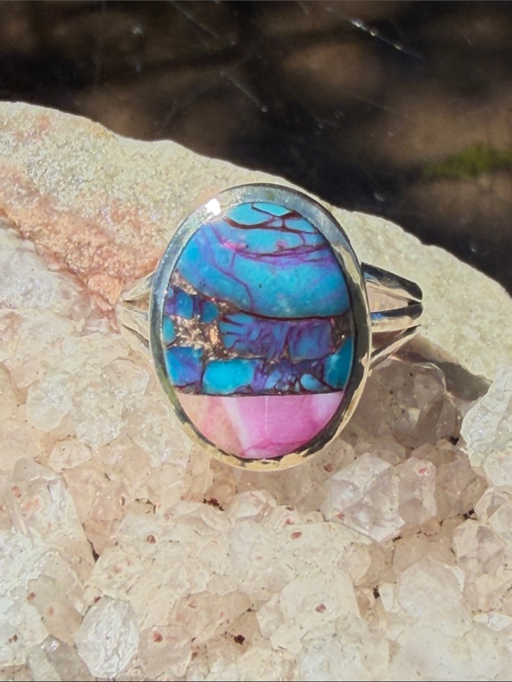 Pink KINGMAN Dahlia 925 Sterling Silver Ring, Size 7
